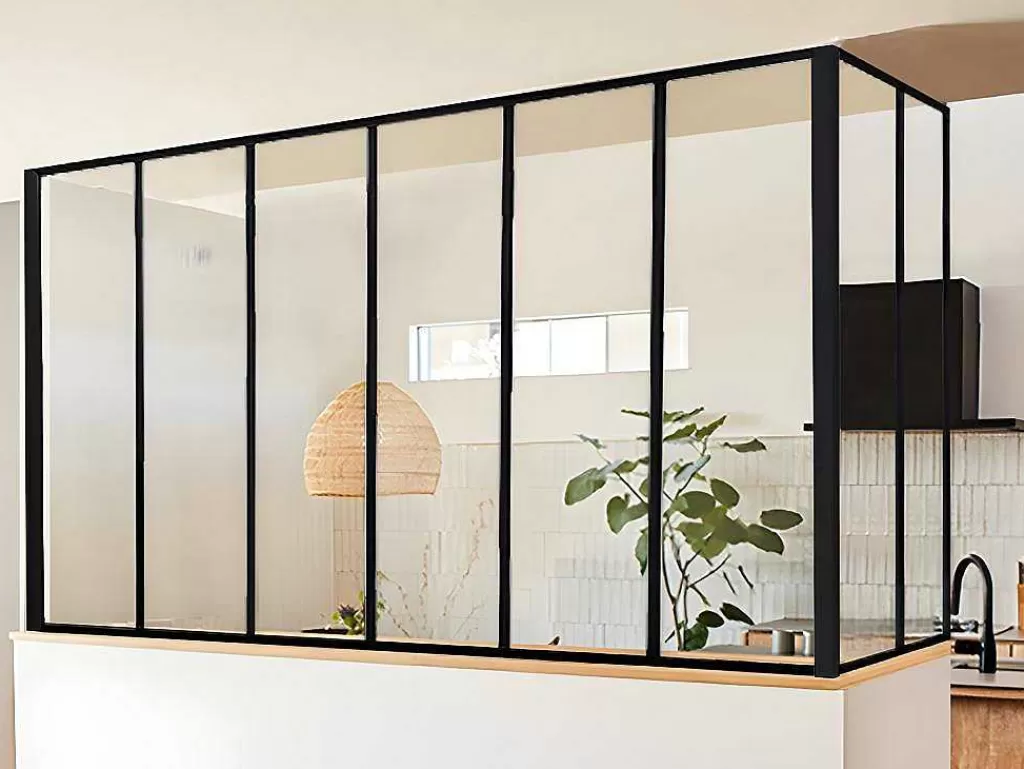 Divisória De Ambiente*Vente-unique Divisória De Canto De Atelier Em Aluminio Termolacado C180 X L60 X A130 Cm Preto - Bayview