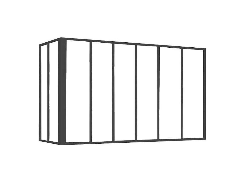 Divisória De Ambiente*Vente-unique Divisória De Canto De Atelier Em Aluminio Termolacado C180 X L60 X A130 Cm Preto - Bayview