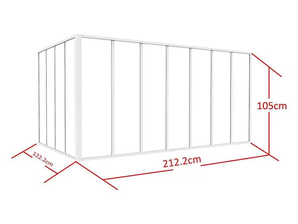 Divisória De Ambiente*Vente-unique Divisória De Canto De Atelier Em Aluminio Termolacado C210 X L120 X A105 Cm Branco - Bayview
