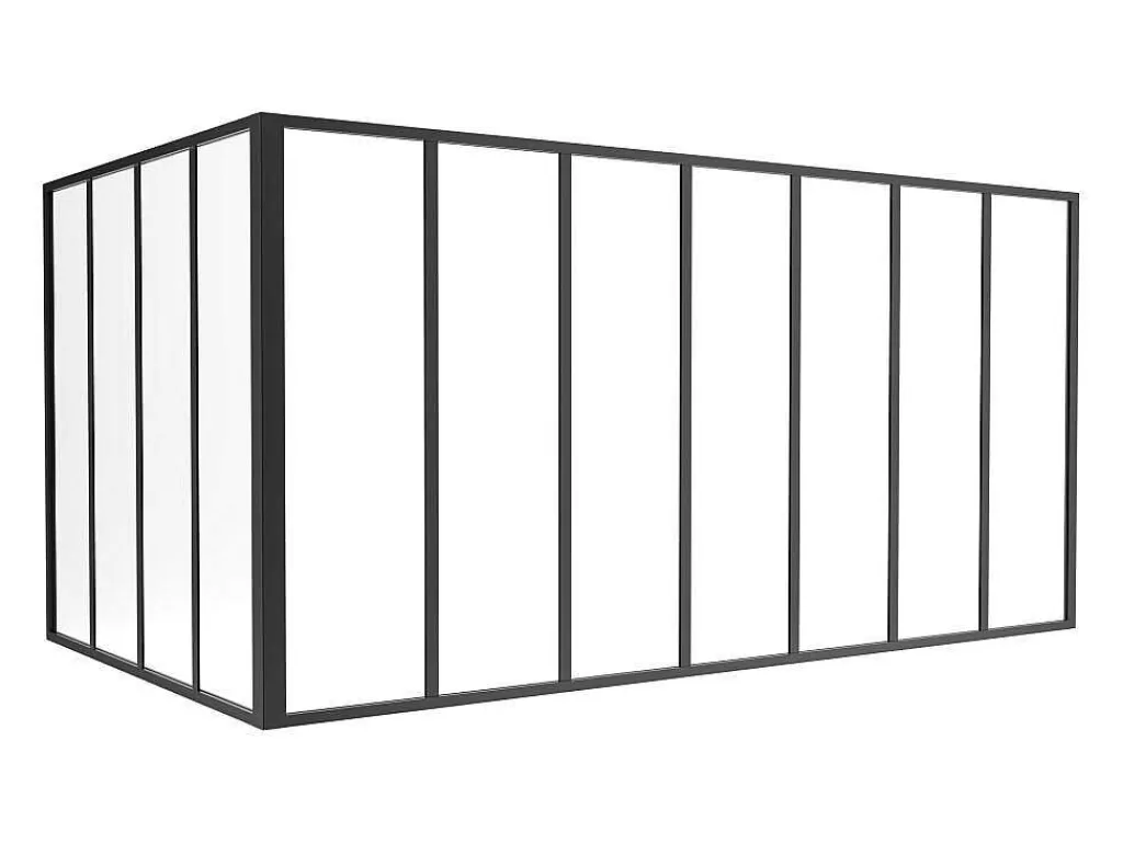 Divisória De Ambiente*Vente-unique Divisória De Canto De Atelier Em Aluminio Termolacado C210 X L120 X A105 Cm Preto - Bayview