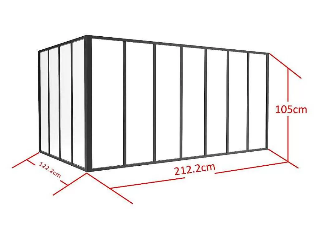 Divisória De Ambiente*Vente-unique Divisória De Canto De Atelier Em Aluminio Termolacado C210 X L120 X A105 Cm Preto - Bayview