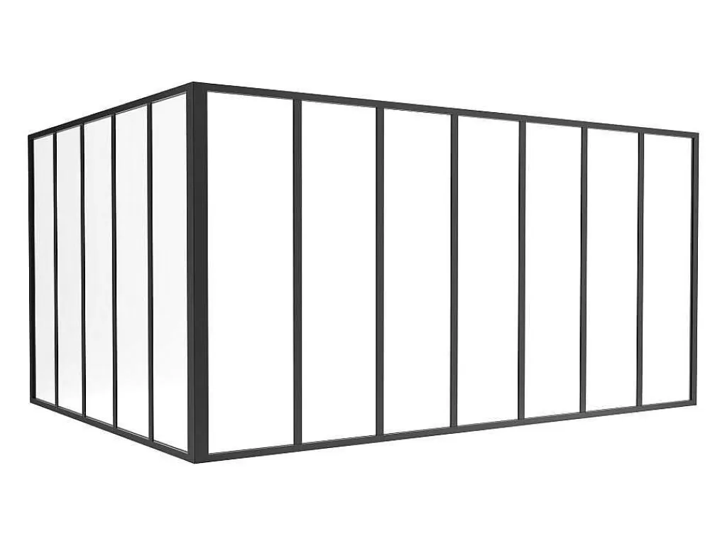 Divisória De Ambiente*Vente-unique Divisória De Canto De Atelier Em Aluminio Termolacado C210 X L150 X A105 Cm Preto - Bayview