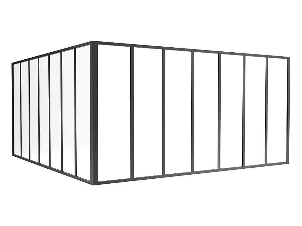 Divisória De Ambiente*Vente-unique Divisória De Canto De Atelier Em Aluminio Termolacado C210 X L210 X A105 Cm Preto - Bayview