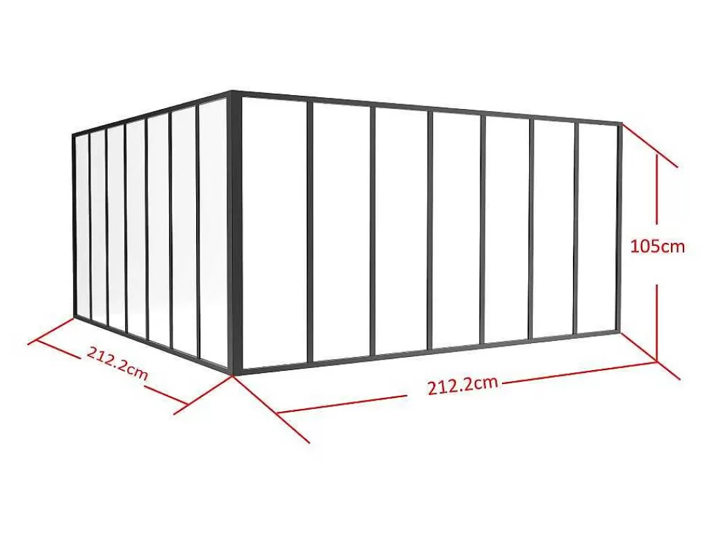 Divisória De Ambiente*Vente-unique Divisória De Canto De Atelier Em Aluminio Termolacado C210 X L210 X A105 Cm Preto - Bayview