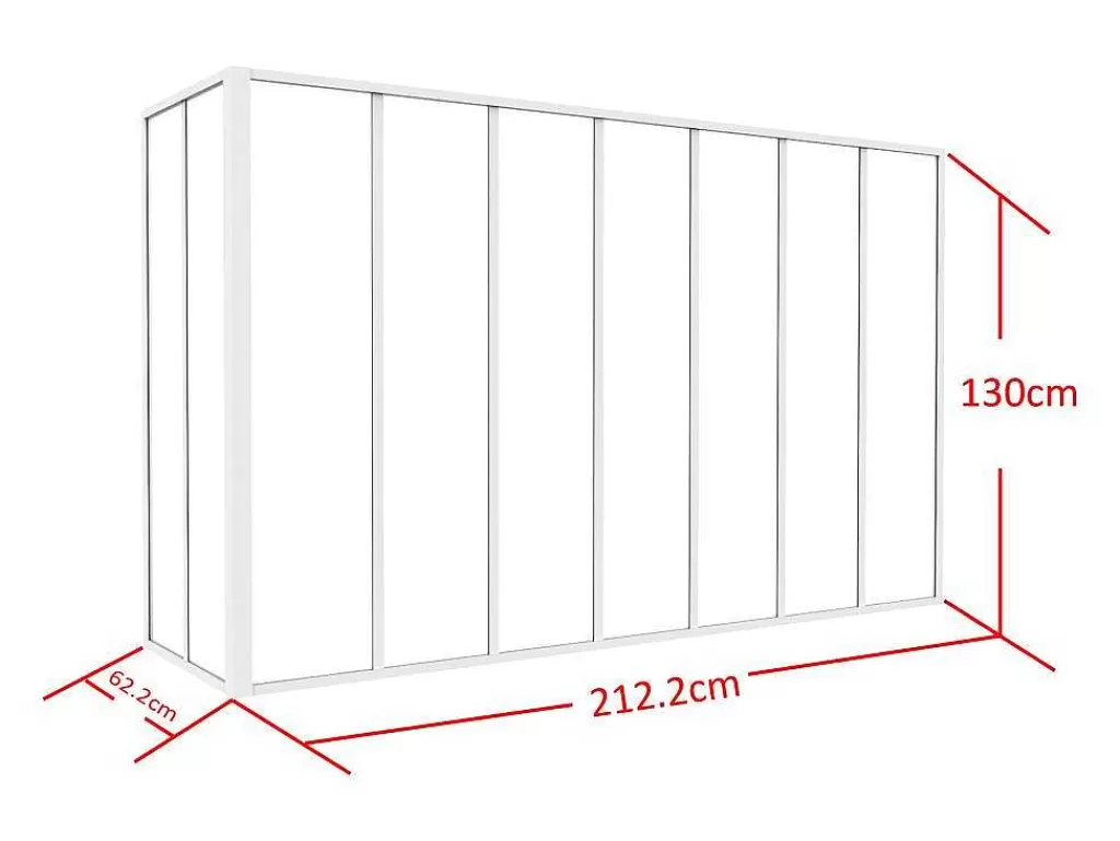Divisória De Ambiente*Vente-unique Divisória De Canto De Atelier Em Aluminio Termolacado C210 X L60 X A130 Cm Branco - Bayview