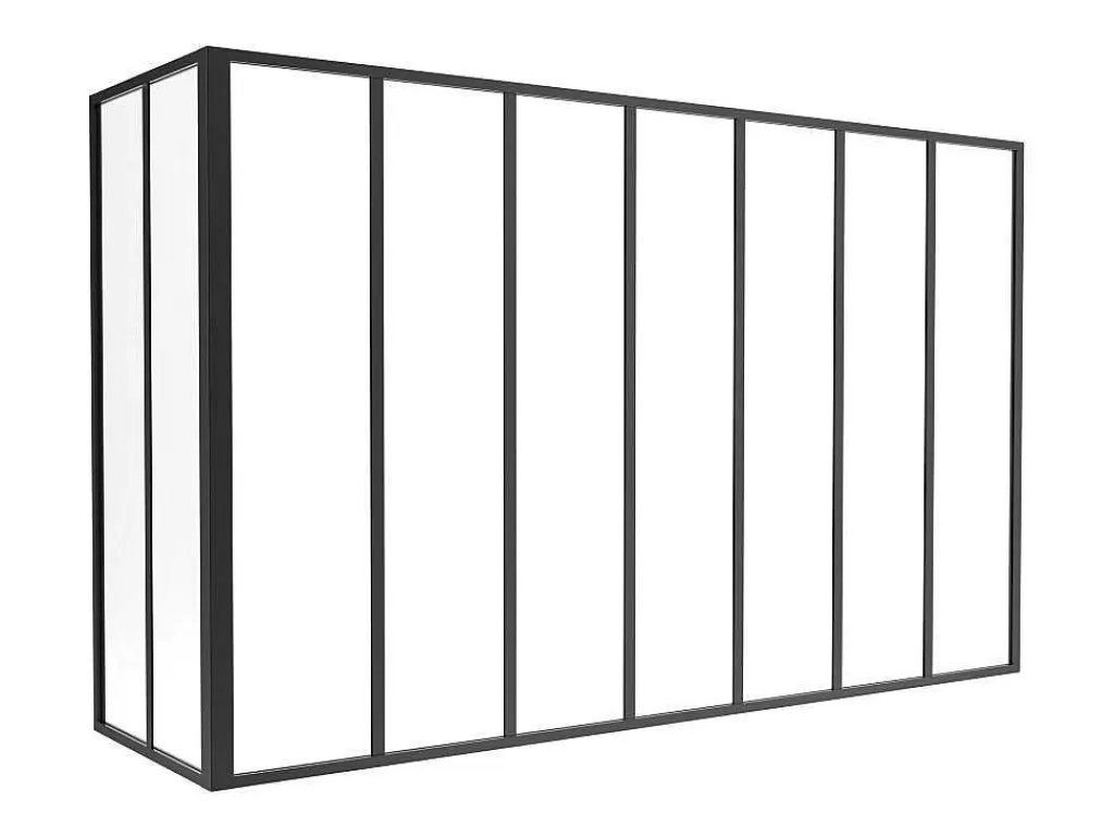Divisória De Ambiente*Vente-unique Divisória De Canto De Atelier Em Aluminio Termolacado C210 X L60 X A130 Cm Preto - Bayview
