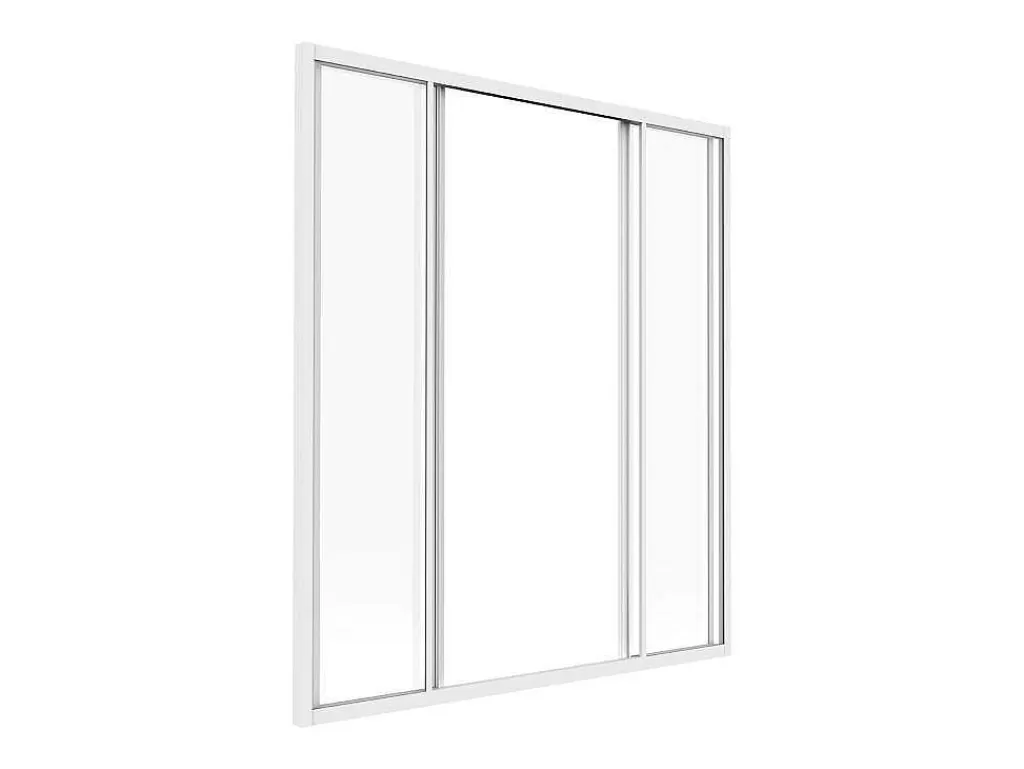 Divisória De Ambiente*Vente-unique Divisória De Correr Aluminio Termolacado Branco 120X130 Cm - Ravena