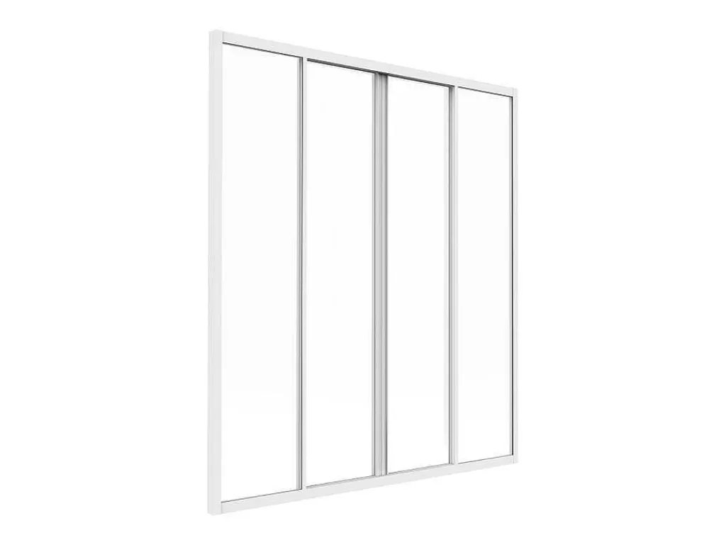 Divisória De Ambiente*Vente-unique Divisória De Correr Aluminio Termolacado Branco 120X130 Cm - Ravena