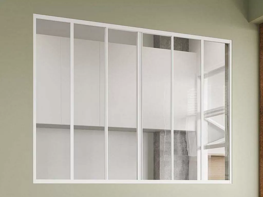 Divisória De Ambiente*Vente-unique Divisória De Correr Aluminio Termolacado Branco 180X130 Cm - Ravena