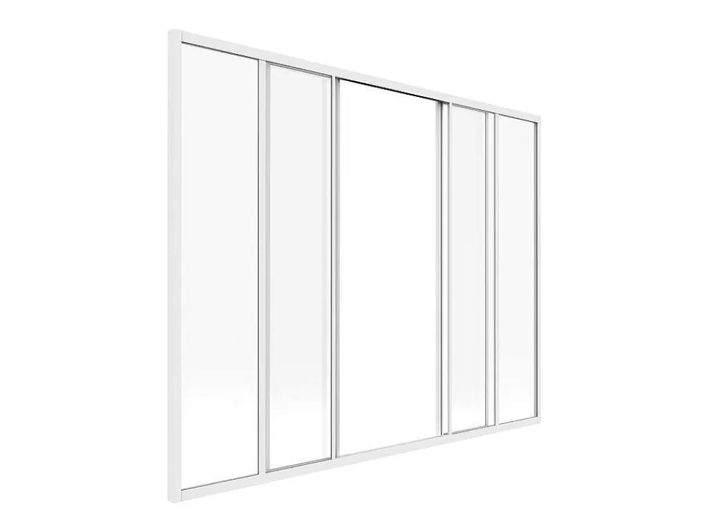 Divisória De Ambiente*Vente-unique Divisória De Correr Aluminio Termolacado Branco 180X130 Cm - Ravena