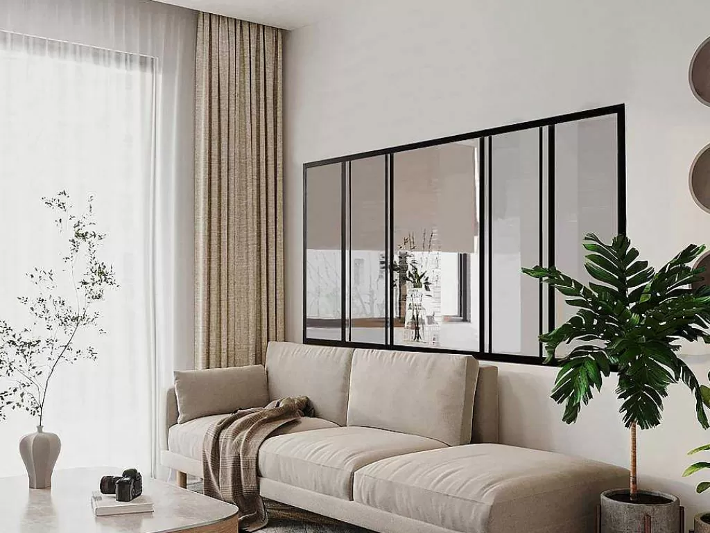 Divisória De Ambiente*Vente-unique Divisória De Correr Em Aluminio Termolacado Preto 180X105 Cm - Ravena