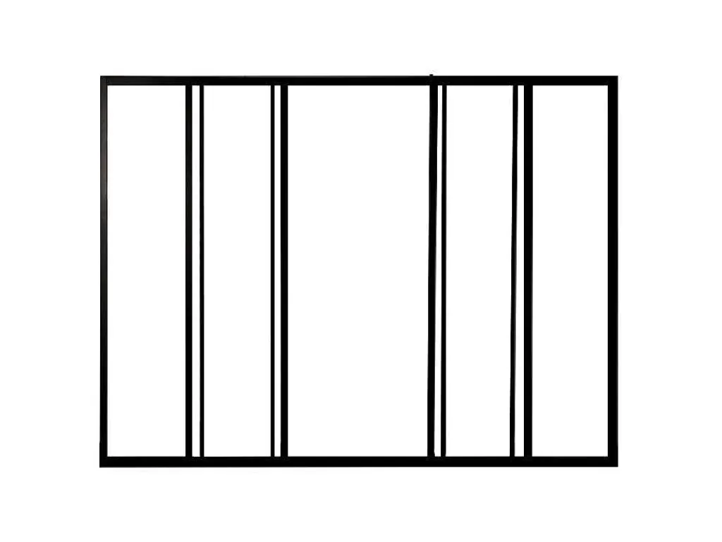 Divisória De Ambiente*Vente-unique Divisória De Correr Em Aluminio Termolacado Preto 180X130 Cm - Ravena