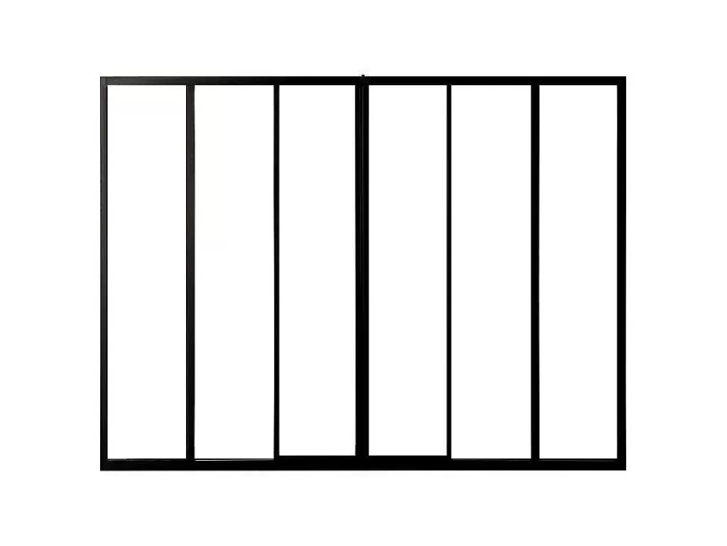 Divisória De Ambiente*Vente-unique Divisória De Correr Em Aluminio Termolacado Preto 180X130 Cm - Ravena