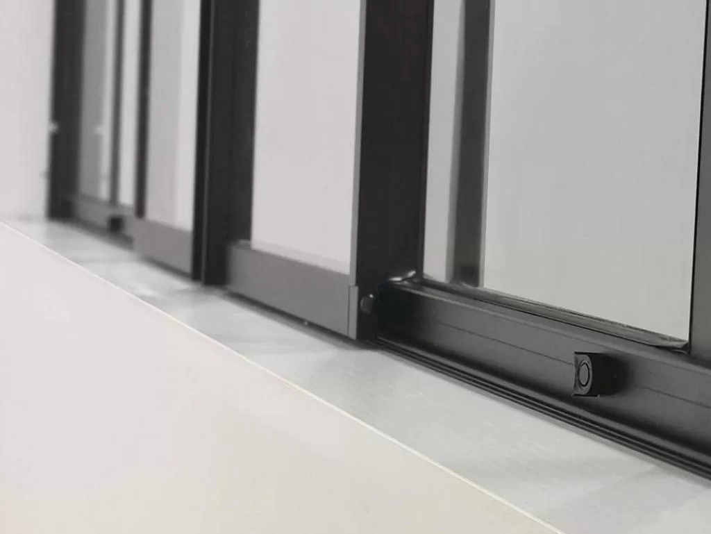 Divisória De Ambiente*Vente-unique Divisória De Correr Em Aluminio Termolacado Preto 180X130 Cm - Ravena