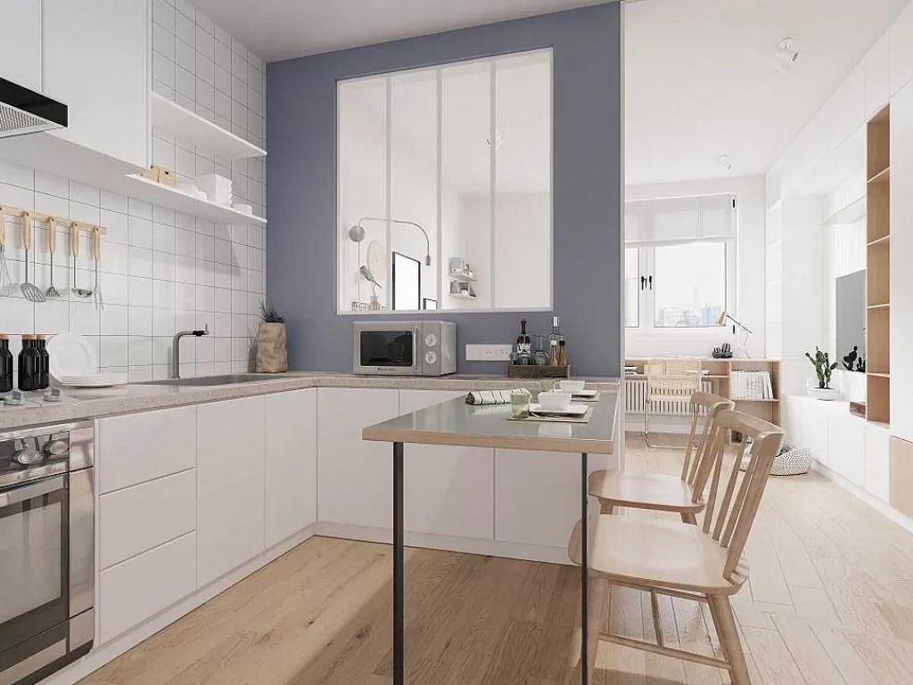 Divisória De Ambiente*Vente-unique Divisória De Vidro Bayview Em Aluminio Termolacado Branco - 120X130 Cm