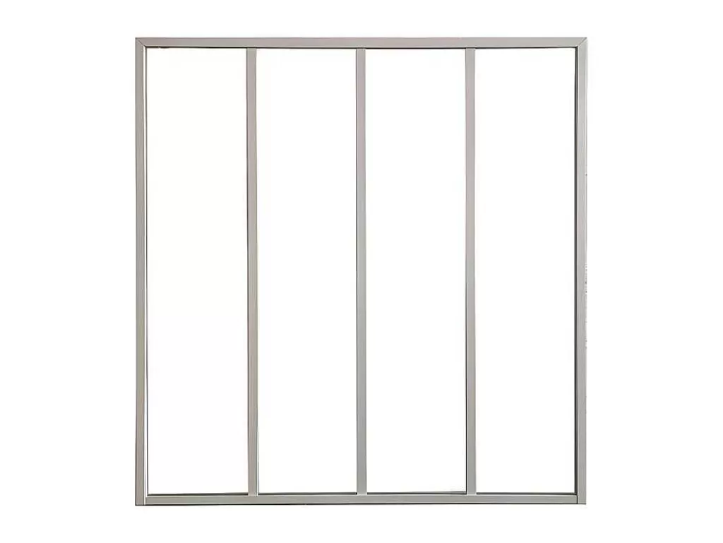 Divisória De Ambiente*Vente-unique Divisória De Vidro Bayview Em Aluminio Termolacado Branco - 120X130 Cm