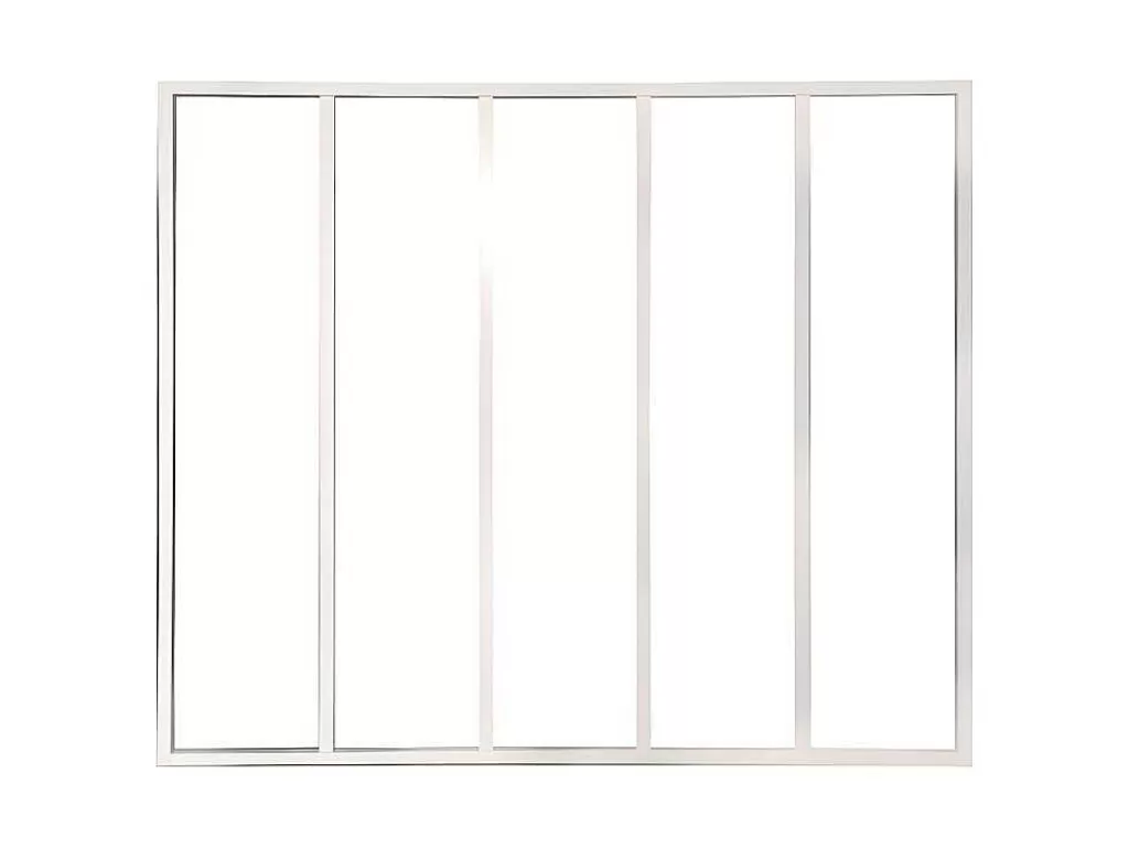 Divisória De Ambiente*Vente-unique Divisória De Vidro Bayview Em Aluminio Termolacado Branco - 150X130 Cm