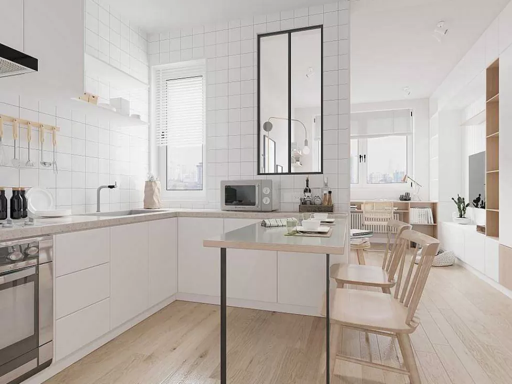 Divisória De Ambiente*Vente-unique Divisória De Vidro Bayview Em Aluminio Termolacado Preto - 60X130 Cm