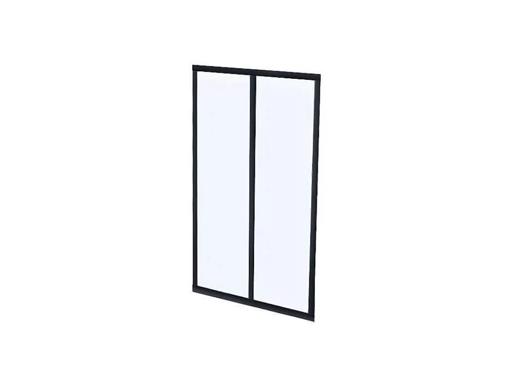 Divisória De Ambiente*Vente-unique Divisória De Vidro Bayview Em Aluminio Termolacado Preto - 60X130 Cm
