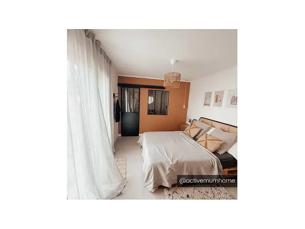 Divisória De Ambiente*Vente-unique Divisória De Vidro Bayview Em Aluminio Termolacado Preto - 90X130 Cm