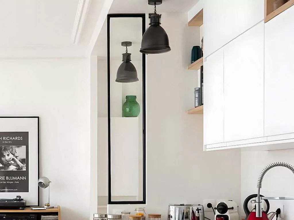 Divisória De Ambiente*Vente-unique Divisória De Vidro Em Aluminio Termolacado 30 X 130 Cm Preto - Bayview