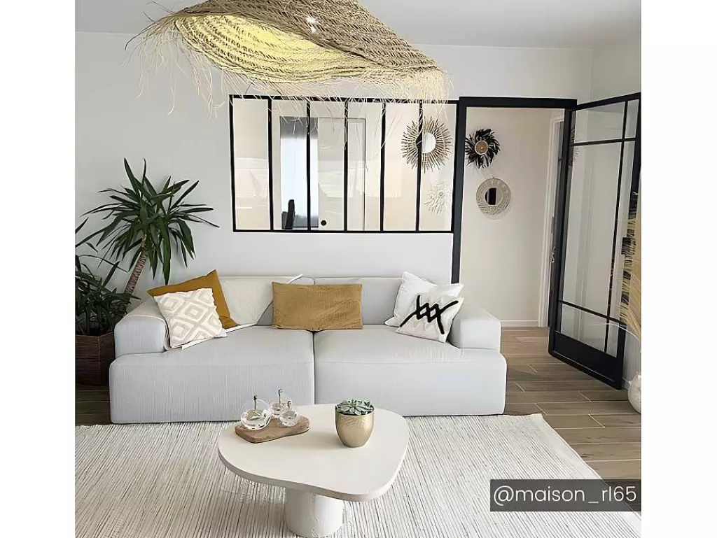 Divisória De Ambiente*Vente-unique Divisória De Vidro Em Aluminio Termolacado Preto - 180X105 Cm - Bayview
