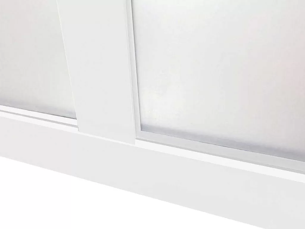 Divisória De Ambiente*Vente-unique Divisória De Vidro Para Atelier Em Aluminio Termolacado 210X105 Cm Branco - Bayview