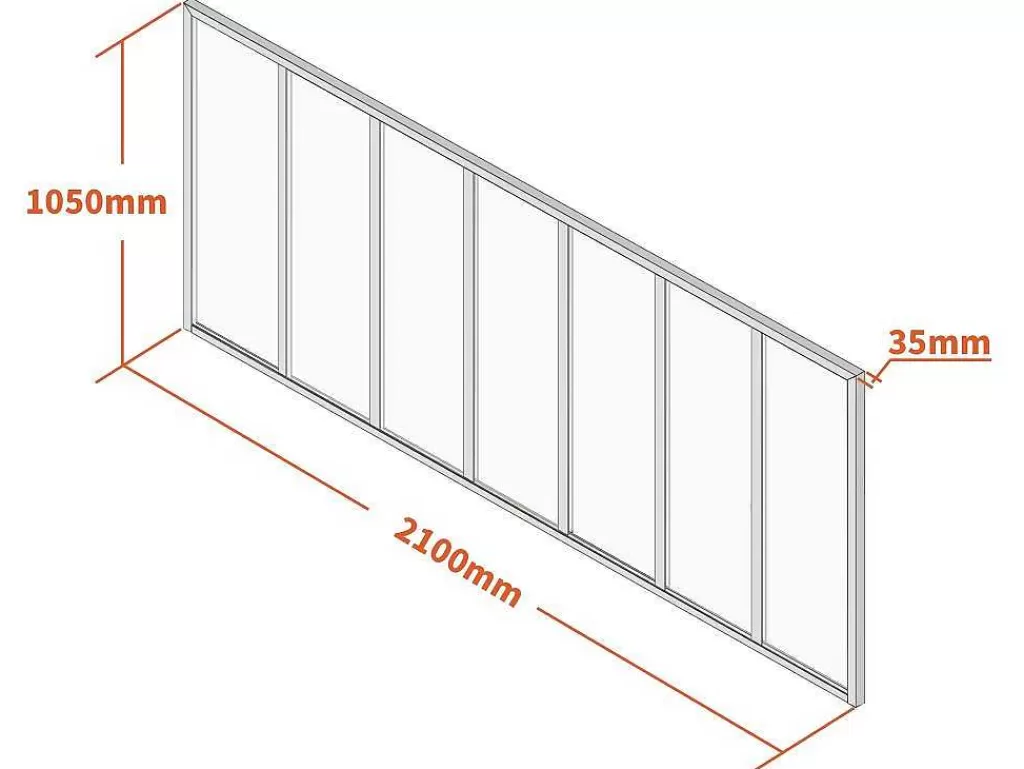 Divisória De Ambiente*Vente-unique Divisória De Vidro Para Atelier Em Aluminio Termolacado 210X105 Cm Branco - Bayview