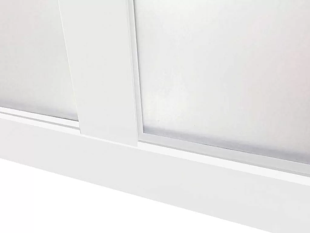 Divisória De Ambiente*Vente-unique Divisória De Vidro Para Atelier Em Aluminio Termolacado 210X130 Cm Branco - Bayview