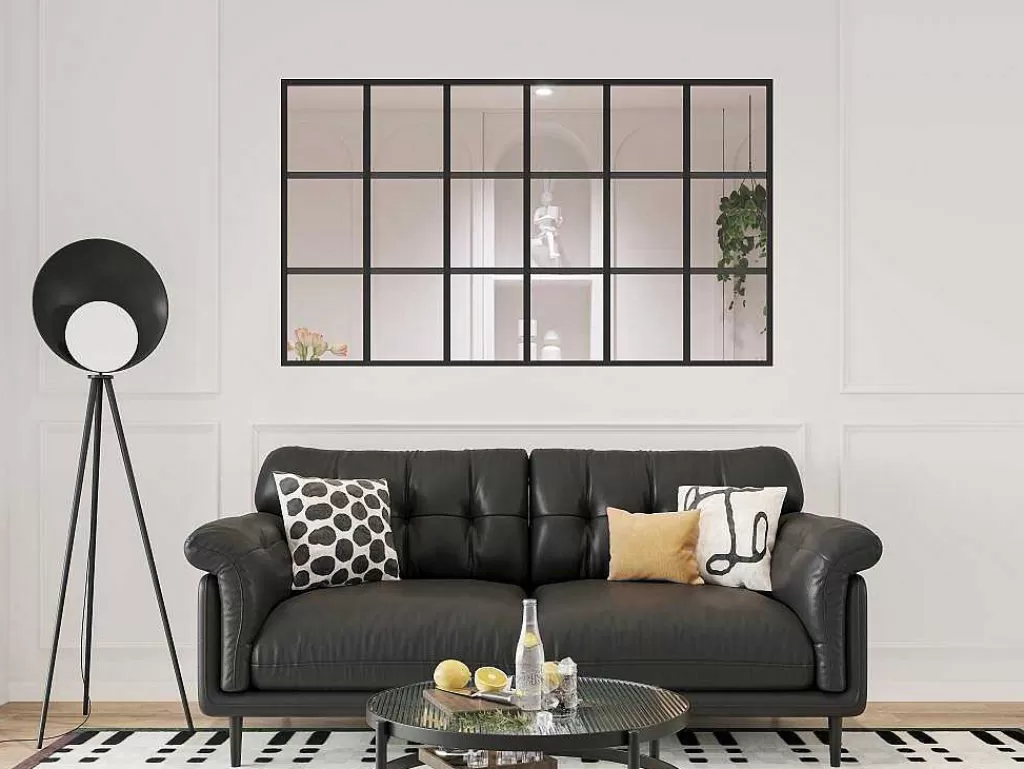 Divisória De Ambiente*Vente-unique Divisória Estilo Estufa Aluminio Termolacado 180X105 Cm, Preto - Oransa