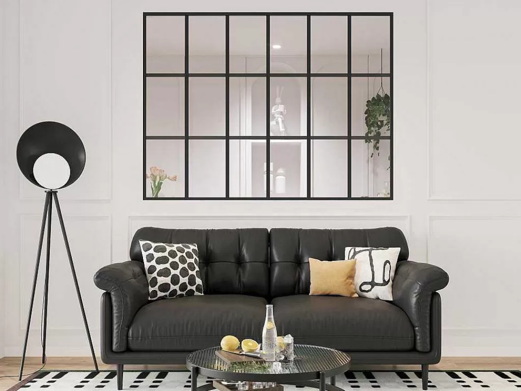 Divisória De Ambiente*Vente-unique Divisória Estilo Estufa Aluminio Termolacado, 180X130 Cm, Preto - Oransa