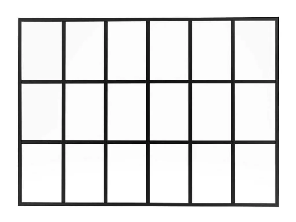 Divisória De Ambiente*Vente-unique Divisória Estilo Estufa Aluminio Termolacado, 180X130 Cm, Preto - Oransa