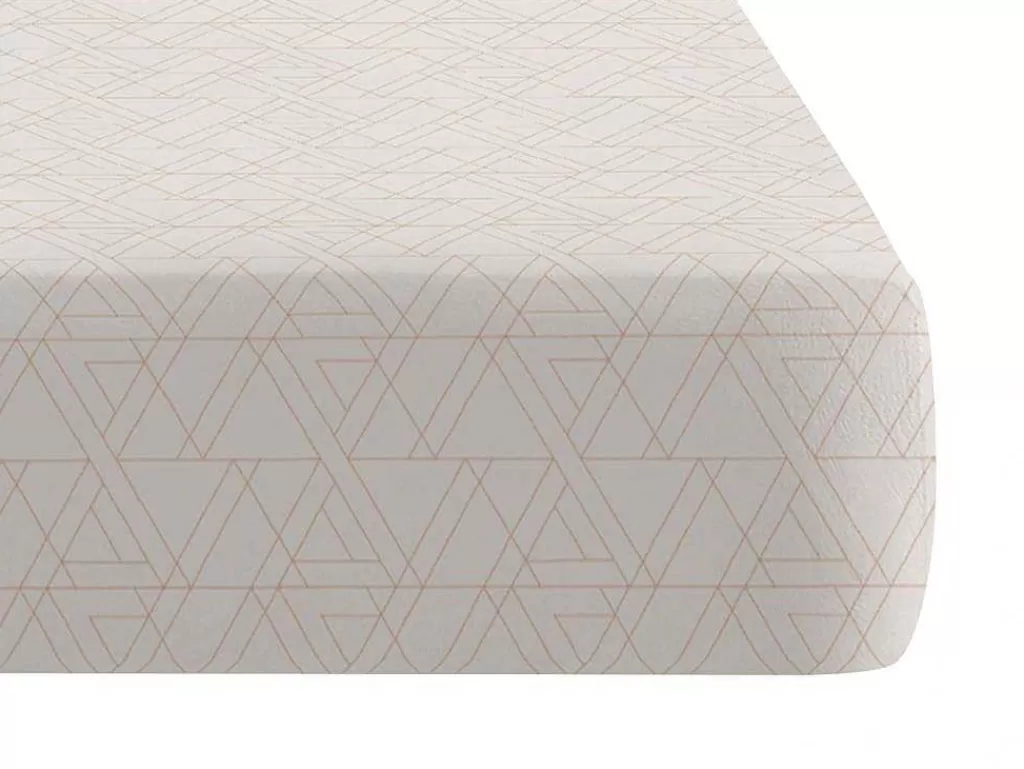 Roupa De Cama*Purline Drap Housse 100% Coton 1 Piece Beige A Triangles 90X200