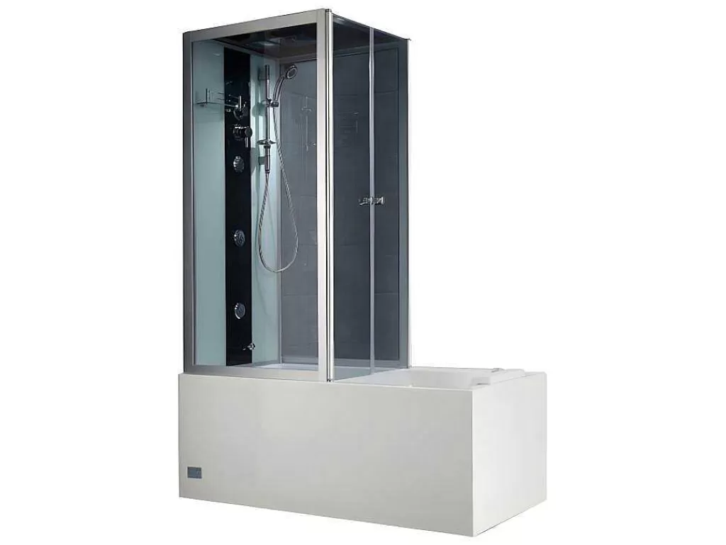 Cabine De Duche*Shower & Design Duche/Banheira Hidromassagem Daria Em Acrilico Reforcado Vidro Cinza Escuro - 75*150*215 Cm - 30 Microjatos E 6 Grandes Jatos