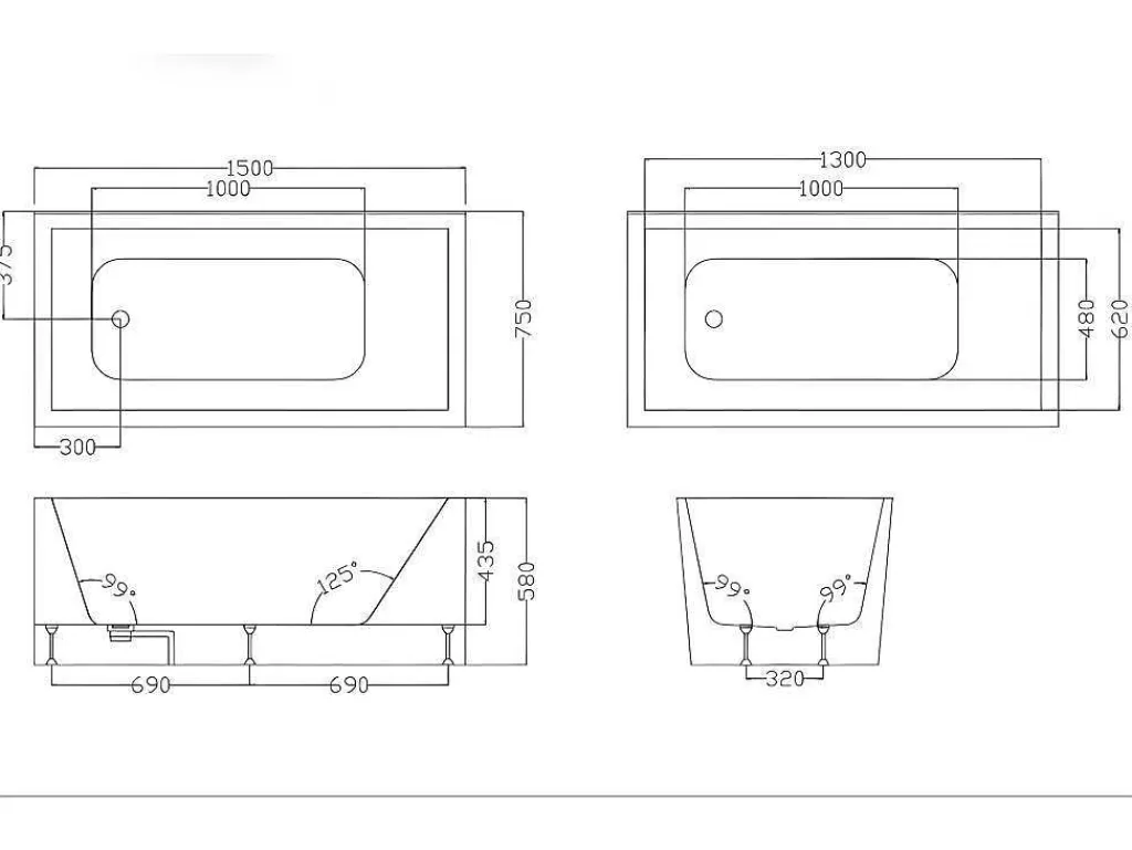 Cabine De Duche*Shower & Design Duche/Banheira Hidromassagem Daria Em Acrilico Reforcado Vidro Cinza Escuro - 75*150*215 Cm - 30 Microjatos E 6 Grandes Jatos