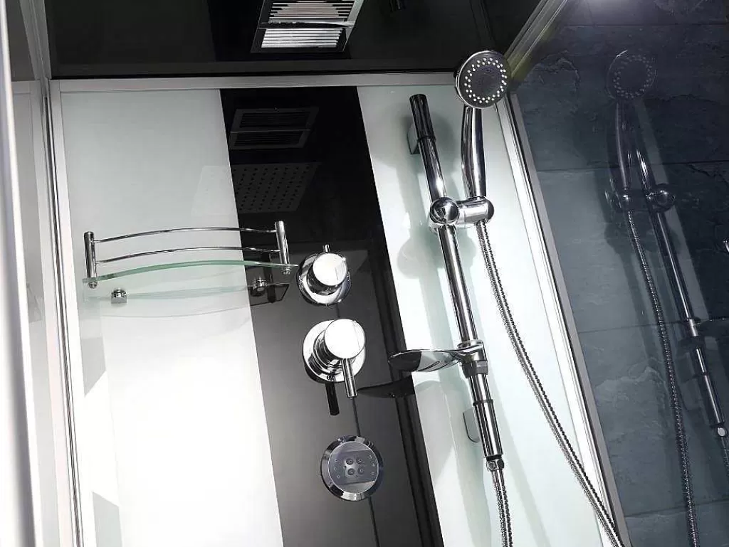 Cabine De Duche*Shower & Design Duche/Banheira Hidromassagem Daria Em Acrilico Reforcado Vidro Cinza Escuro - 75*150*215 Cm - 30 Microjatos E 6 Grandes Jatos