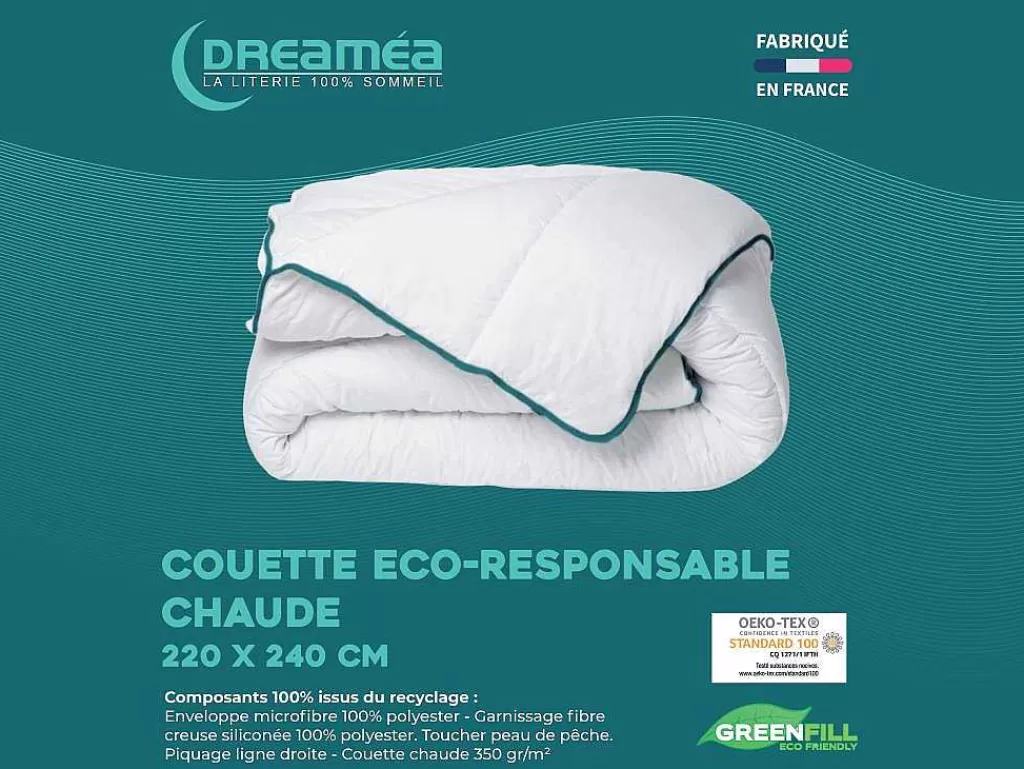 Edredão*DREAMEA Edredão Quente Reciclado Da Em Microfibra De 220 X 240 Cm - 350 G/M Com Borda Azul - Rosa