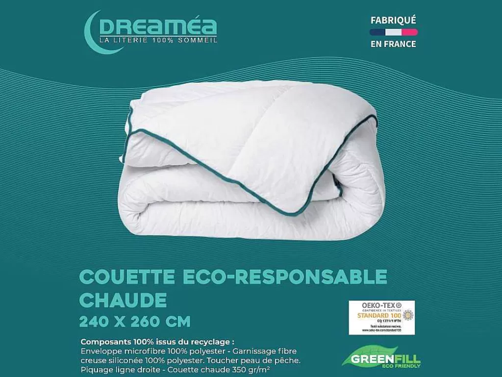 Edredão*DREAMEA Edredão Quente Reciclado Da Em Microfibra De 240 X 260 Cm - 350 G/M Com Borda Azul - Rosa