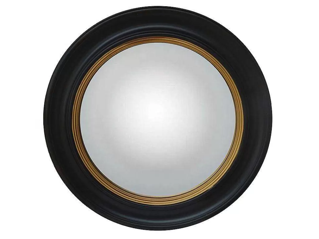 Espelhos*OZAIA Espelho - Madeira De Eucalipto - D.66 Cm - Preto E Dourado Efeito Latao - Franklin