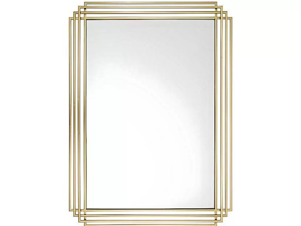 Espelhos*OZAIA Espelho Art Deco Em Metal De C.80 X A. 110 Cm Cor Dourado - Samba