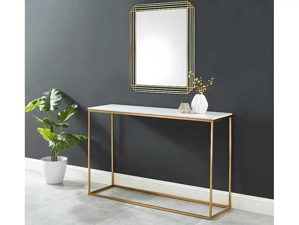 Espelhos*OZAIA Espelho Art Deco Em Metal De C.80 X A. 110 Cm Cor Dourado - Samba