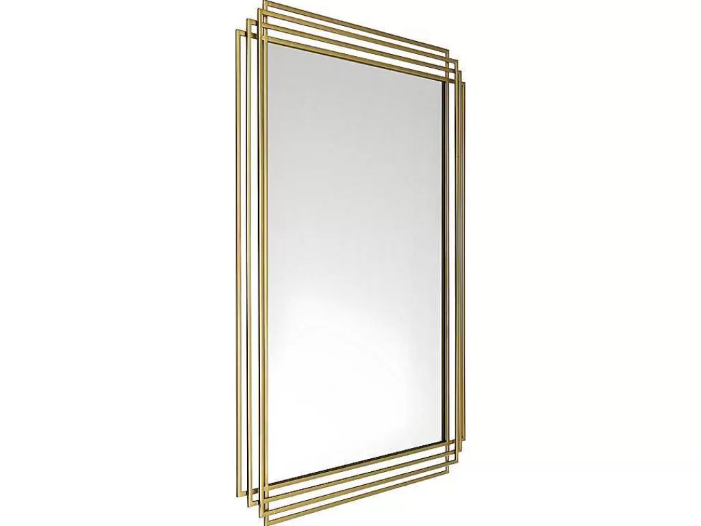 Espelhos*OZAIA Espelho Art Deco Em Metal De C.80 X A. 110 Cm Cor Dourado - Samba