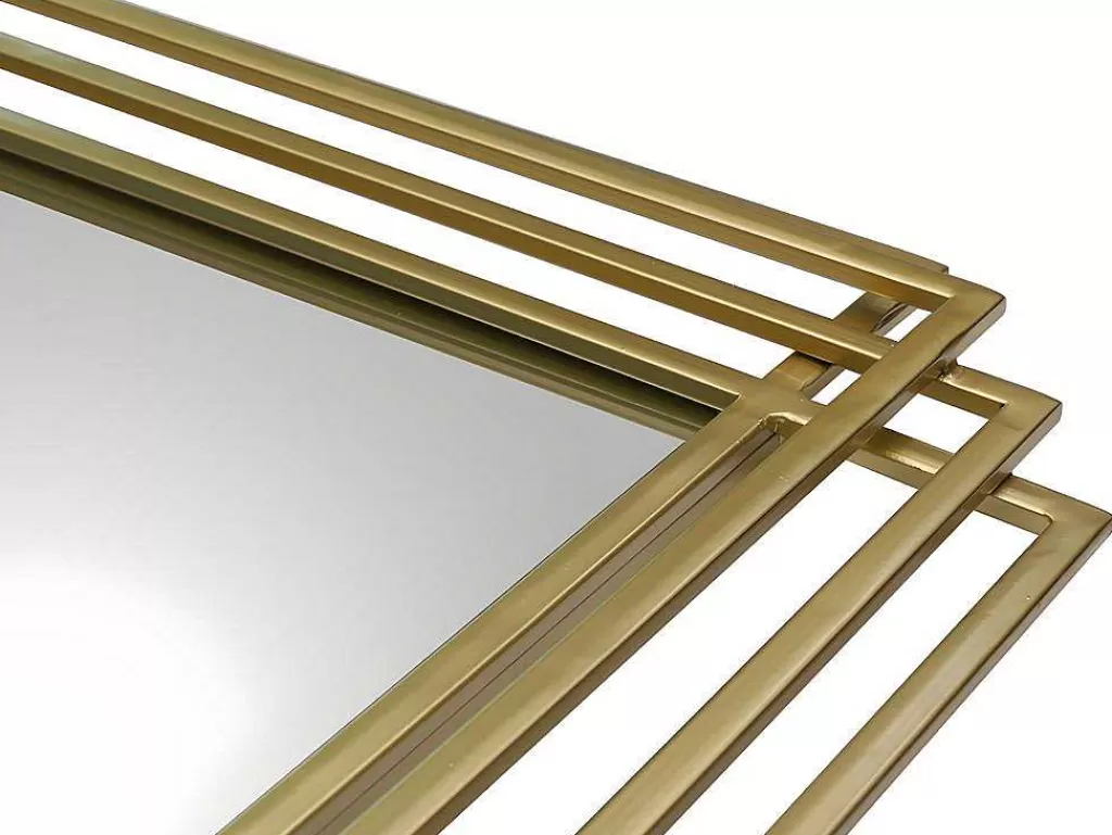 Espelhos*OZAIA Espelho Art Deco Em Metal De C.80 X A. 110 Cm Cor Dourado - Samba