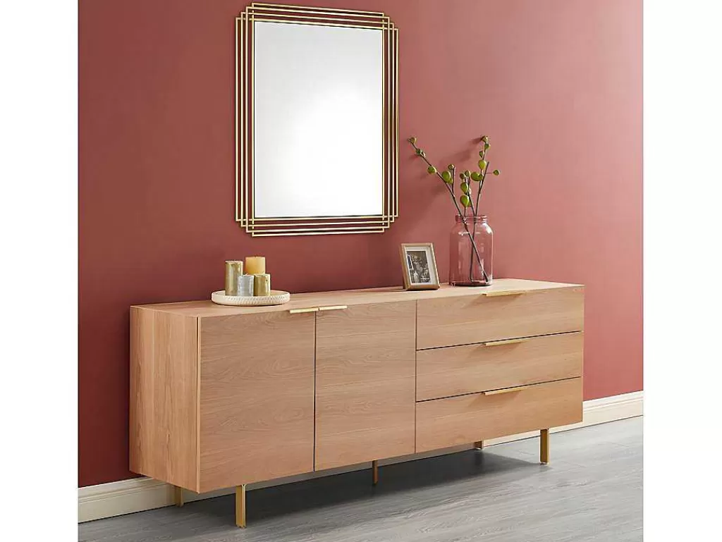 Espelhos*OZAIA Espelho Art Deco Em Metal De C.80 X A. 110 Cm Cor Dourado - Samba