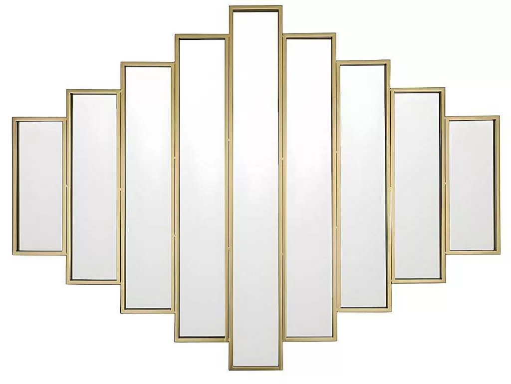 Espelhos*OZAIA Espelho Art Deco Simetrico Em Metal De C. 90 X A. 120 Cm Cor Dourado - Galice