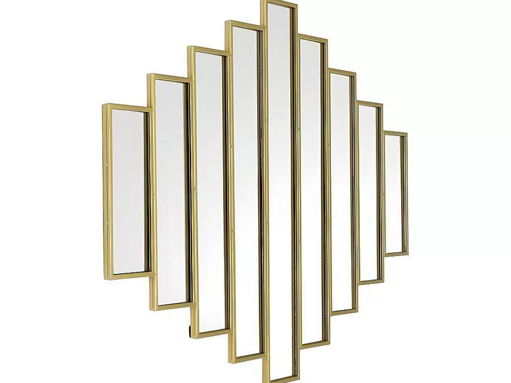 Espelhos*OZAIA Espelho Art Deco Simetrico Em Metal De C. 90 X A. 120 Cm Cor Dourado - Galice