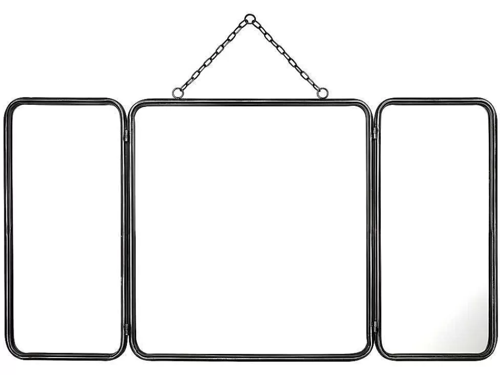 Espelhos*OZAIA Espelho De Barbeiro Vintage De C. 60 X A. 112 Cm Cor Cinza Metalizado - Cerrone