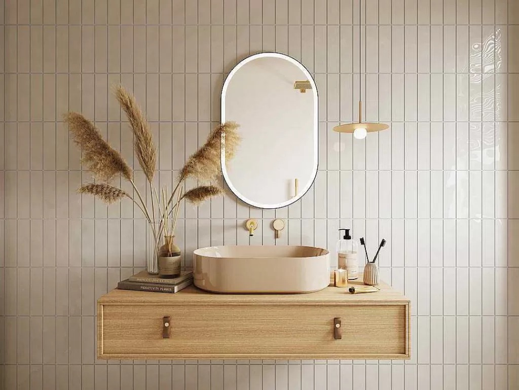Acessórios De Casa De Banho*OZAIA Espelho De Casa De Banho Luminoso Oval Antiembaciamento Com Contorno Preto 60X90 Cm - Alarico