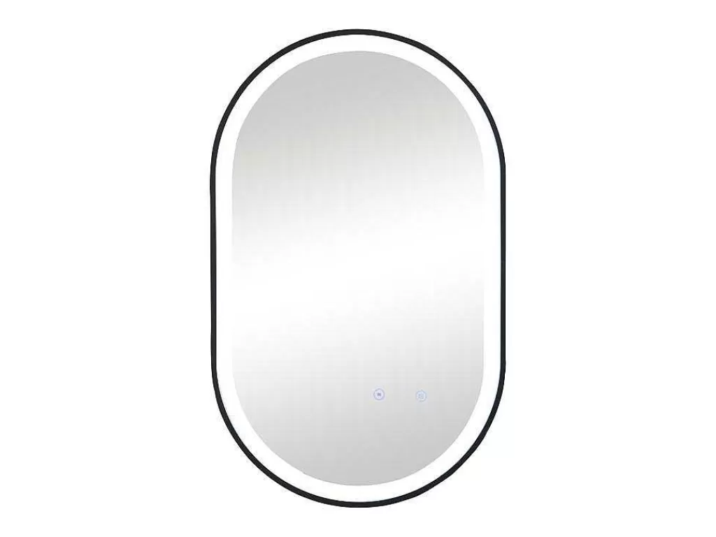 Acessórios De Casa De Banho*OZAIA Espelho De Casa De Banho Luminoso Oval Antiembaciamento Com Contorno Preto 60X90 Cm - Alarico