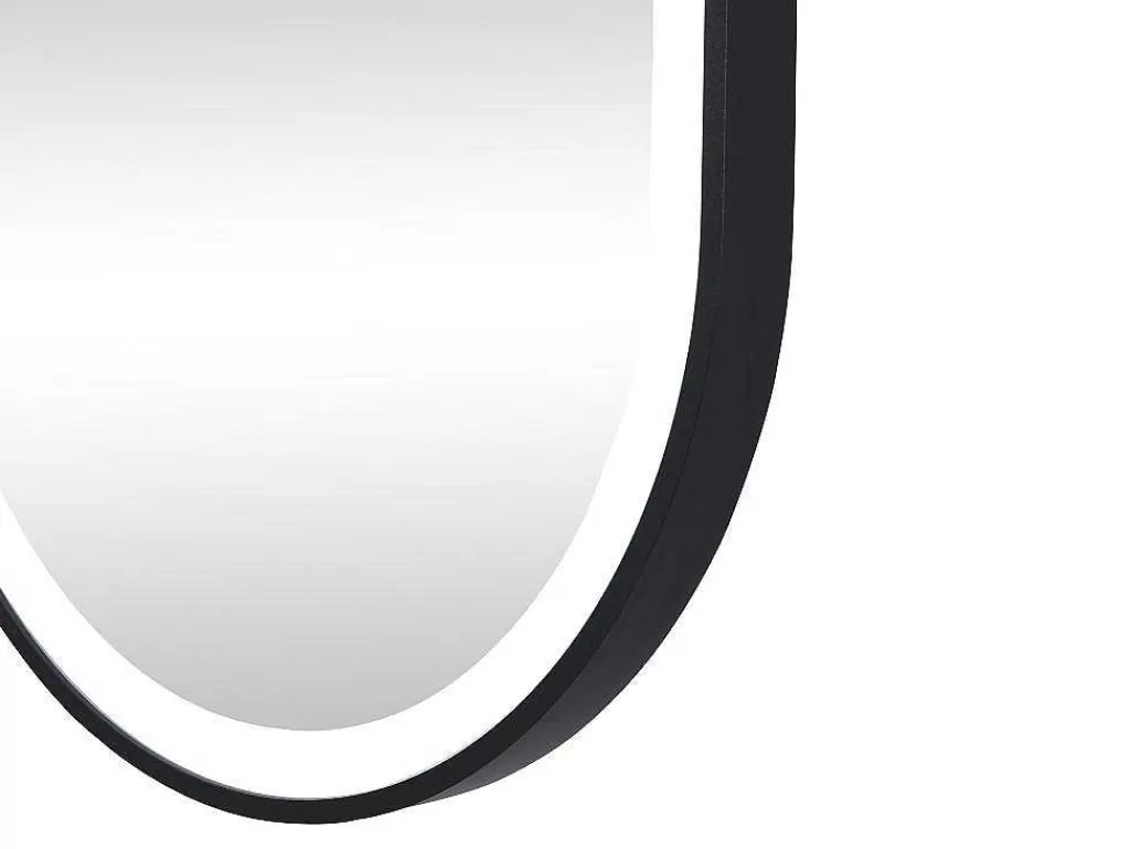 Acessórios De Casa De Banho*OZAIA Espelho De Casa De Banho Luminoso Oval Antiembaciamento Com Contorno Preto 60X90 Cm - Alarico